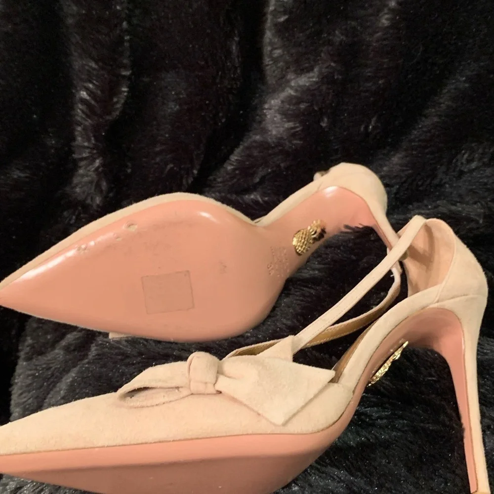Aquazzura PARISIENNE BOW SUEDE PUMPS - Picture 5 of 15